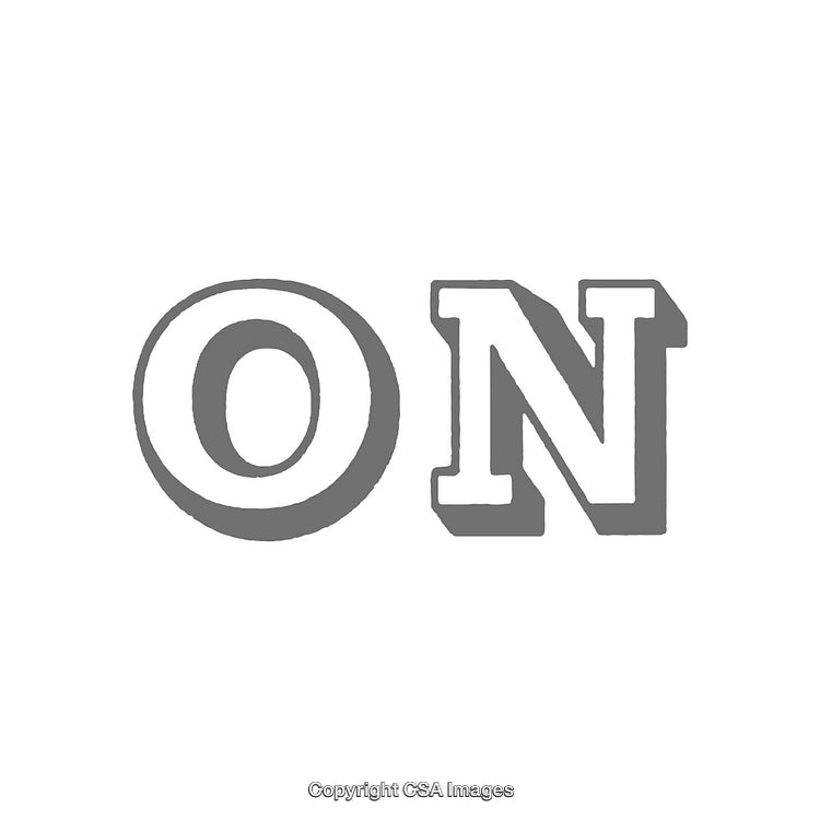 Gray Stylized Text Design Spelling 'ON' on White Background