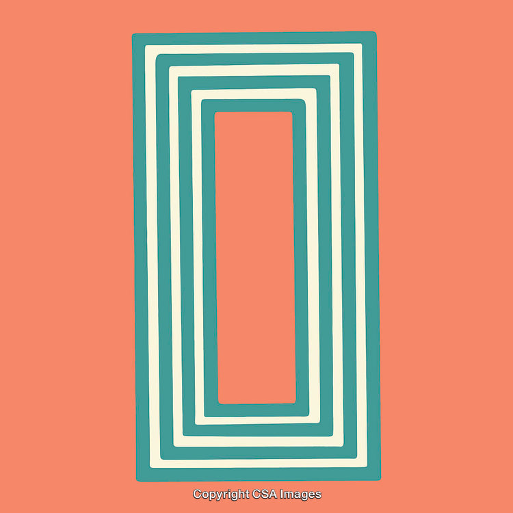 Abstract Letter O Design With Bold Geometric Rectangular Shapes