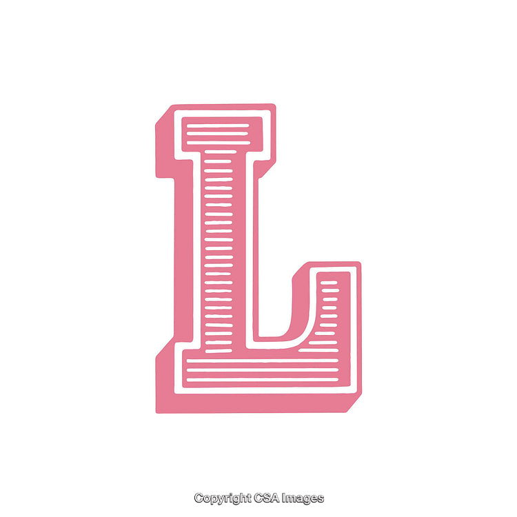Stylized Illustration of the Pink Letter L on a White Background