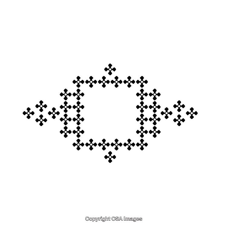 Symmetrical Black and White Geometric Intricate Decorative Pattern Design