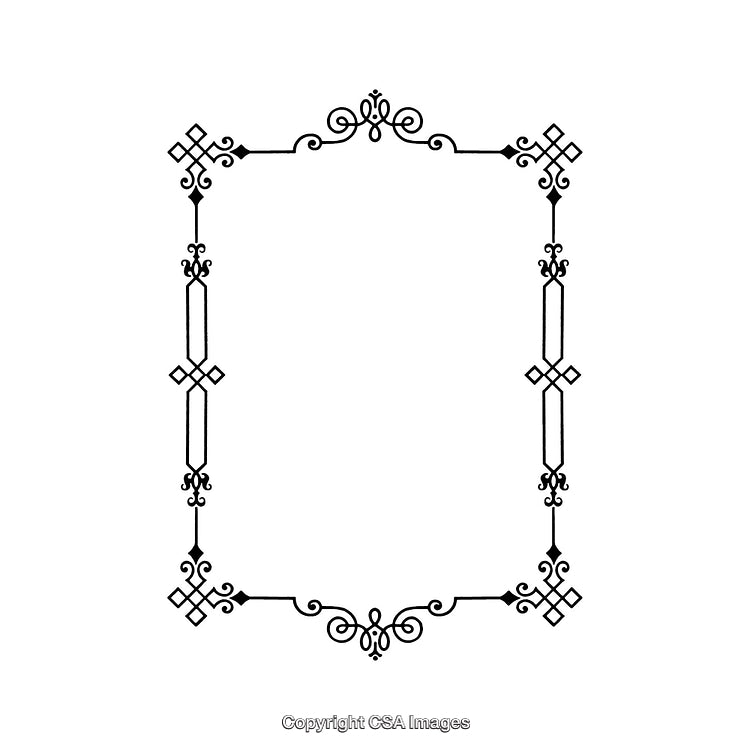 Elegant Decorative Black and White Border Design for Invitations and Cards