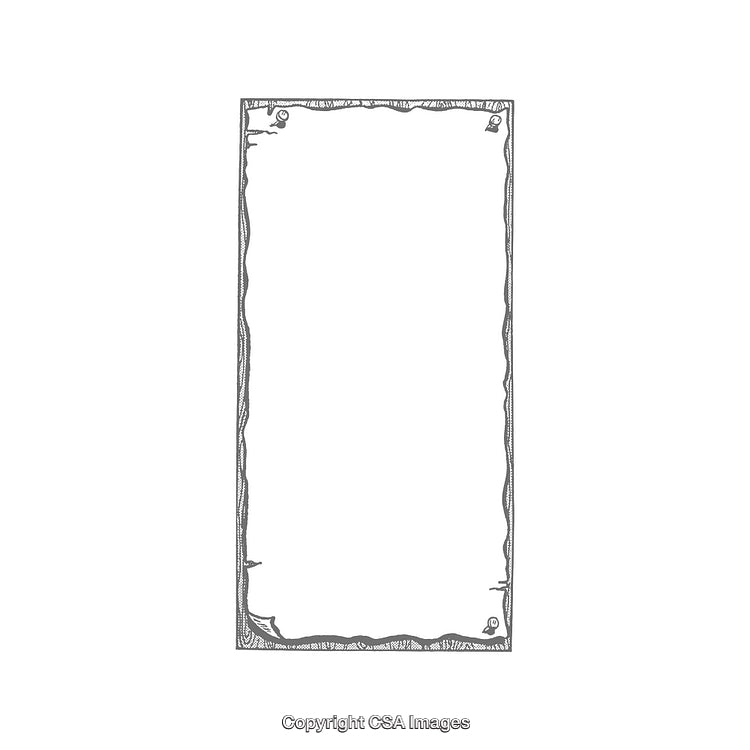 Decorative Hand-Drawn Blank Page Border with Artistic Details and Frame