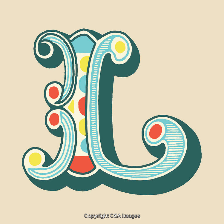 Colorful Decorative Letter L with Bold Artistic Design