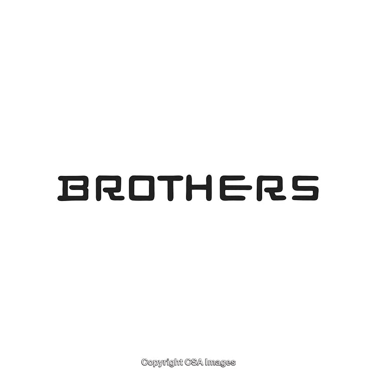 Stylized Text Displaying the Word Brothers in Bold Typeface on White Background