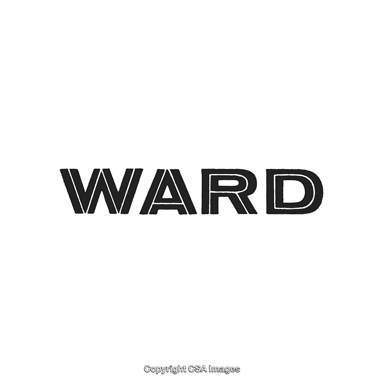 Bold Graphic Text Illustration of the Word 'Ward' in Black Typeface