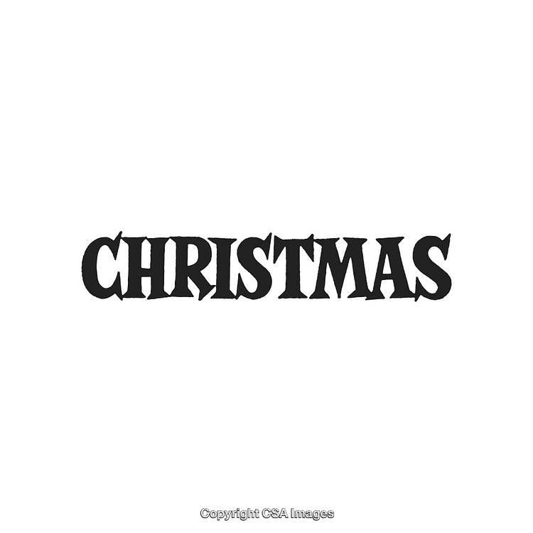 Bold Black Text Featuring the Word Christmas on a White Background