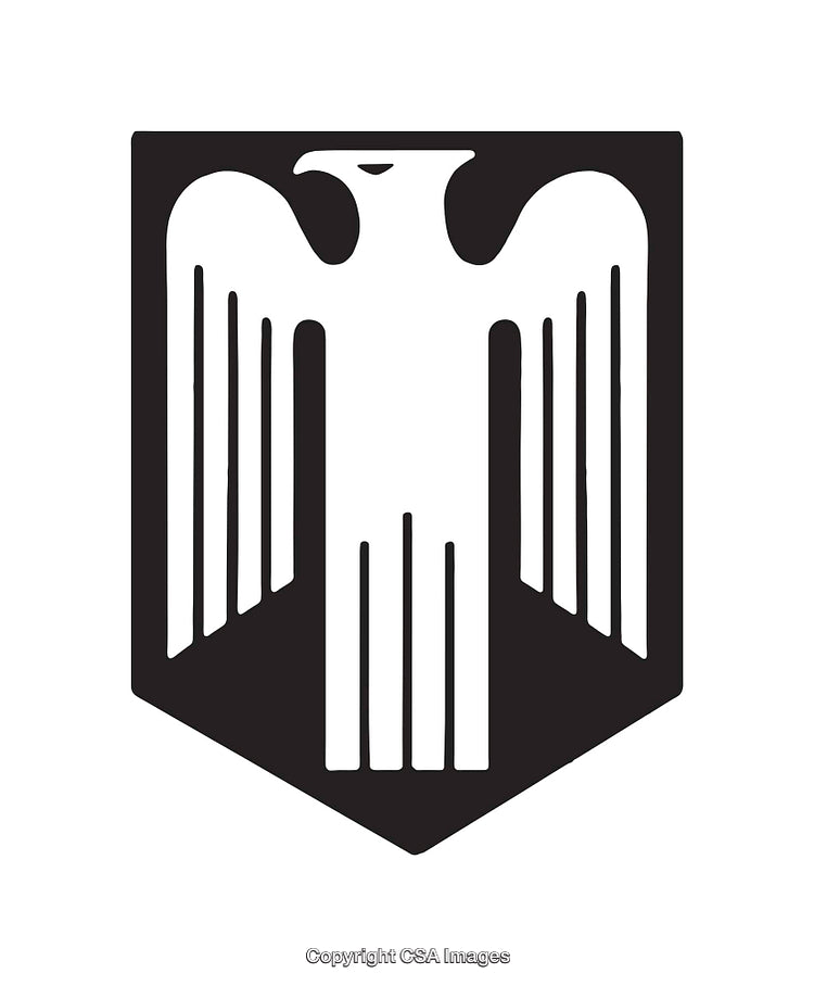 Black and White Eagle Symbol in Heraldic Style