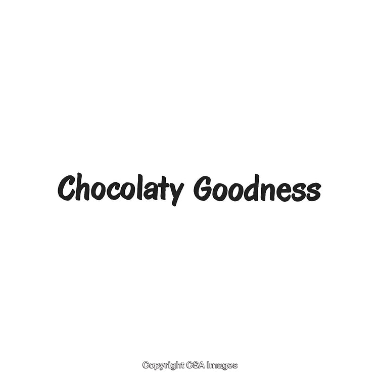 Text Illustration Displaying the Phrase 'Chocolaty Goodness' in Stylish Font Design