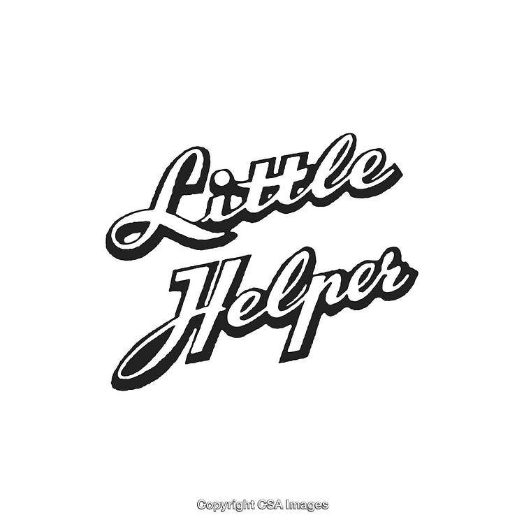 Elegant Bold Script Typography Design Depicting 'Little Helper' Text
