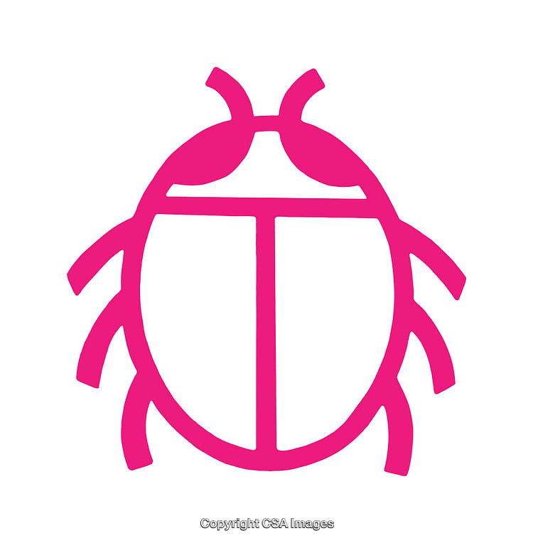 Minimal Pink Bug Icon on a Clean White Background