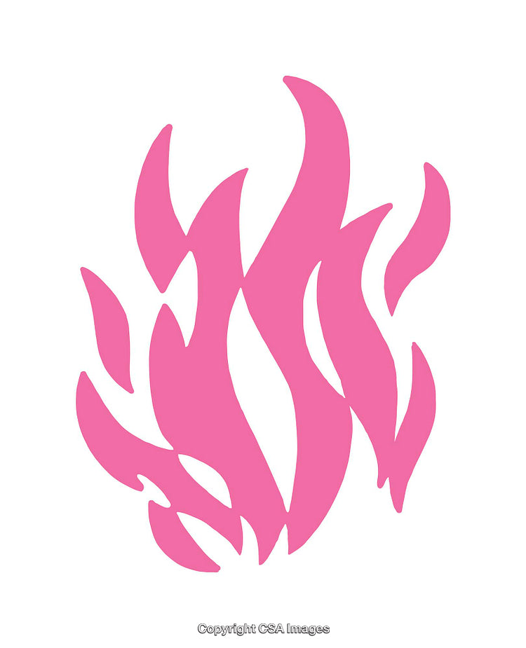 Abstract Pink Flame Icon Illustration on White Background