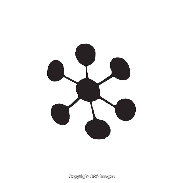Abstract Minimalist Black and White Diagram with Circular Nodes
