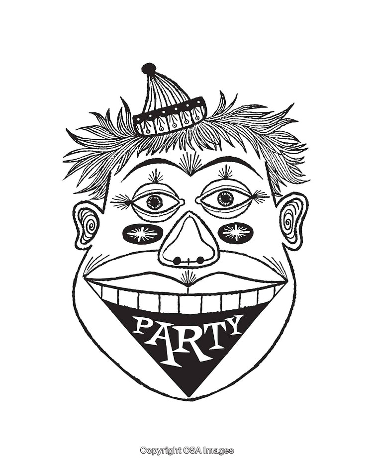 Abstract Line Art Illustration of a Party Mask Design