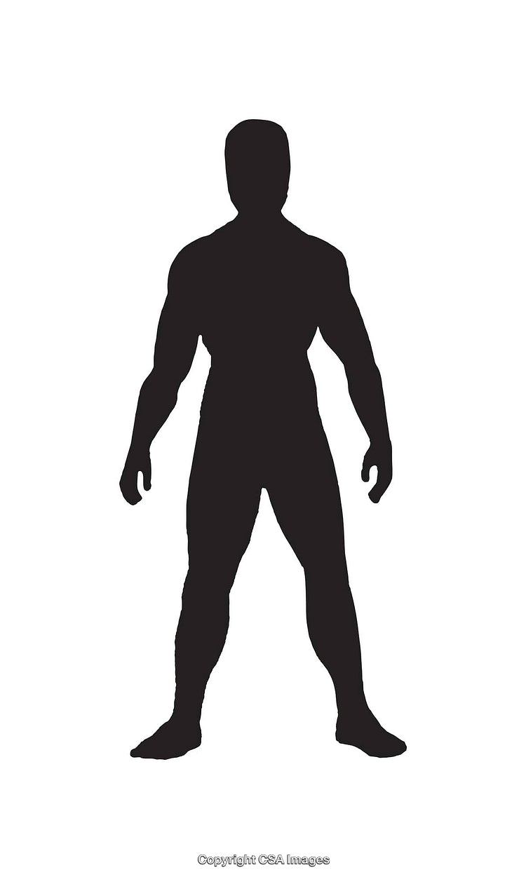 Silhouette of a Muscular Male Standing in a Confident Pose
