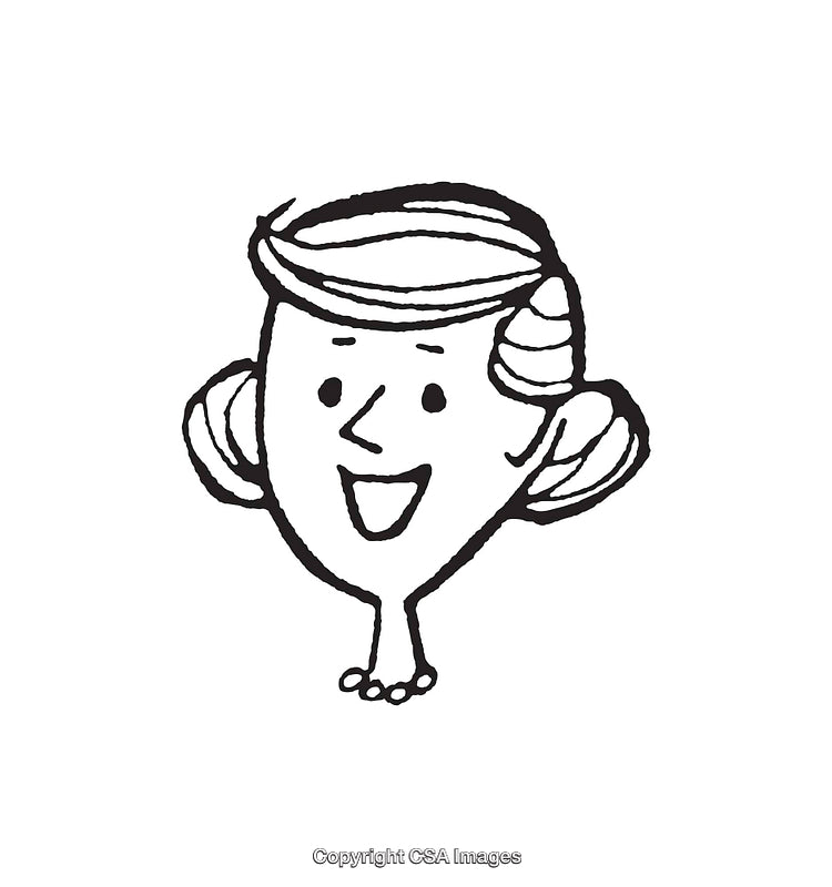 Cheerful Retro Line Art of Smiling Woman with Vintage Hairstyle