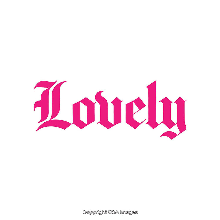 Pink Lovely Text in Bold Decorative Font on White Background