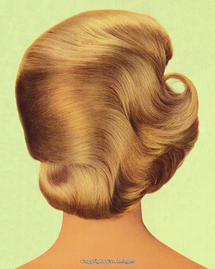 Stylized Retro Hairstyle Showcasing Vintage Elegance and Golden Locks