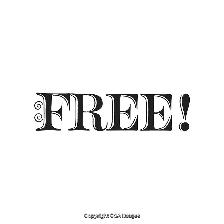 Elegant Black and White Text Design Featuring the Word Free