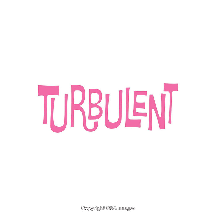 Pink Text Reading 'Turbulent' with Abstract Letter Shapes