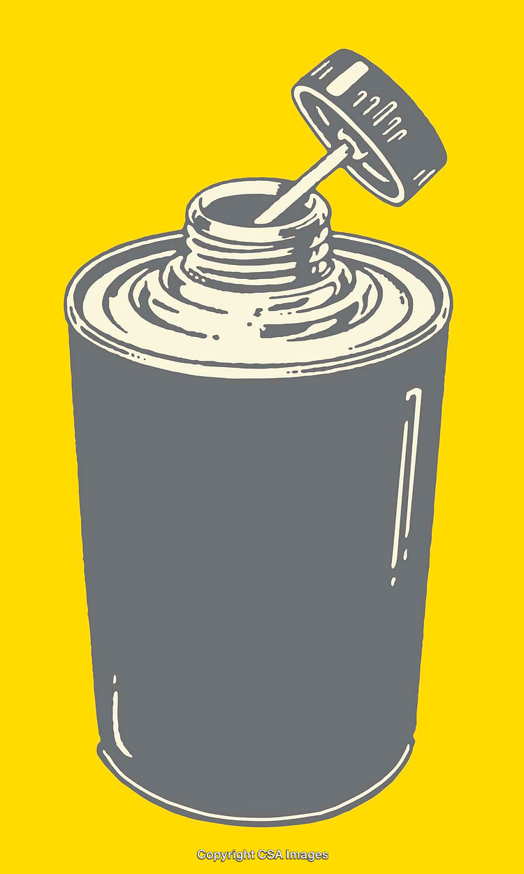Yellow And Grey Line Art Illustration of an Open Top Can