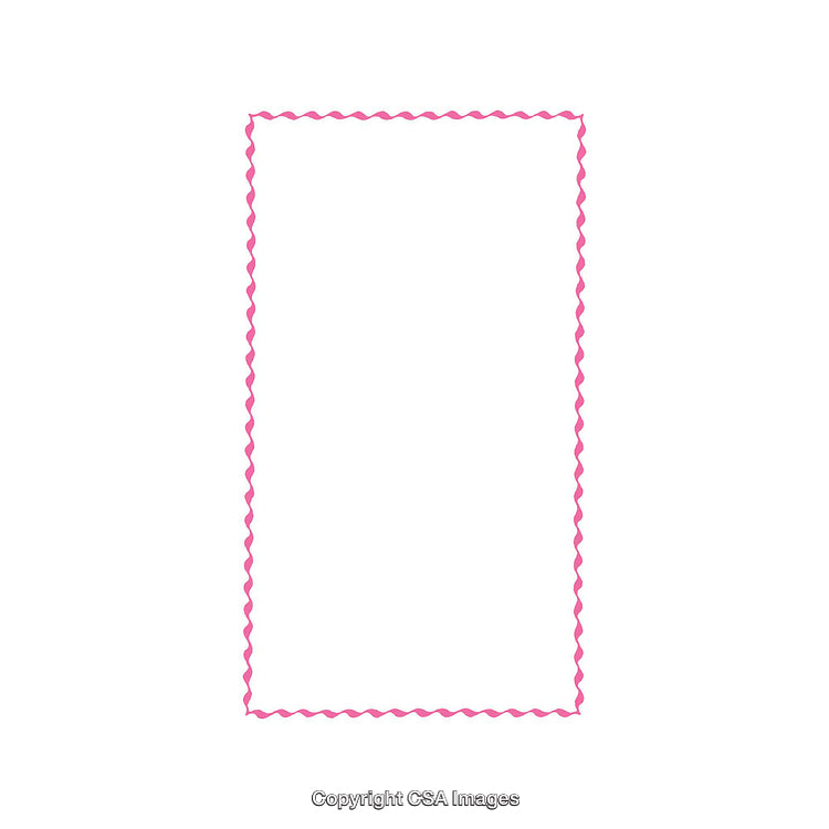 Pink Wavy Ribbon Border Frame Isolated on a White Background