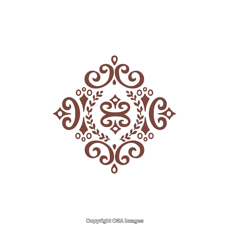 Decorative Vintage Floral Pattern Design with Intricate Symmetrical Motif Elements