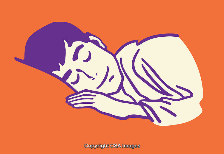 Colorful Line Art Illustration of a Relaxing Sleeping Person