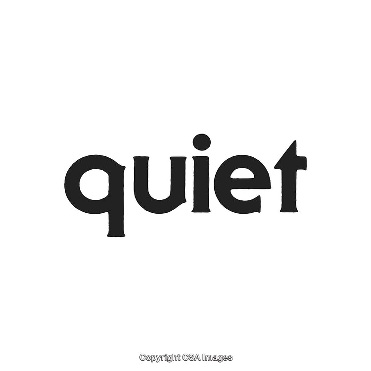 Word 'Quiet' in Simple Bold Font on White Background