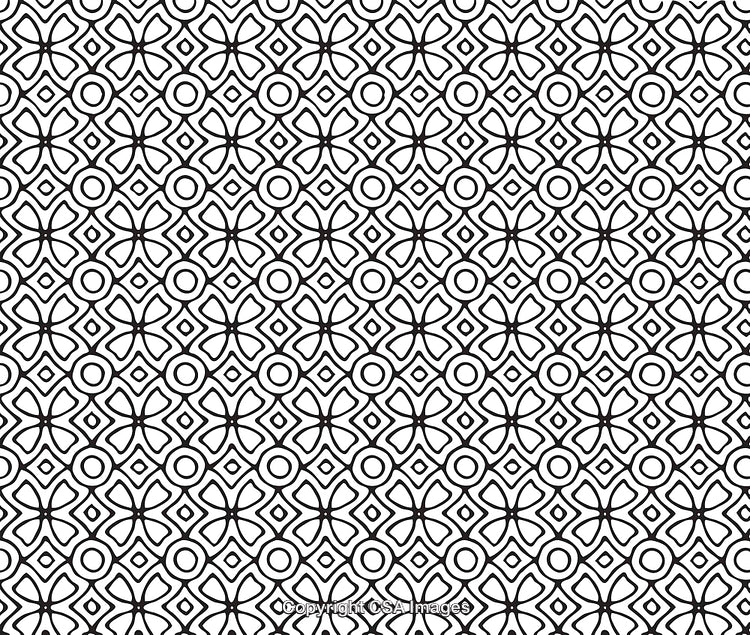 Intricate Black and White Geometric Pattern For Wallpaper or Background Design