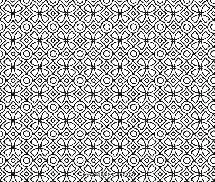 Intricate Black and White Geometric Pattern For Wallpaper or Background Design