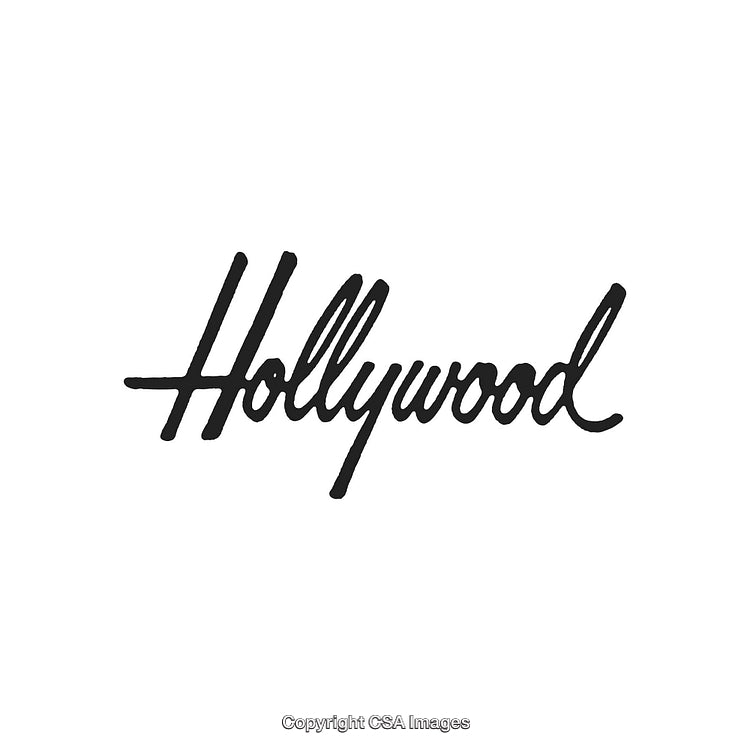 Stylish Black Script Hollywood Text Over a Clean White Background