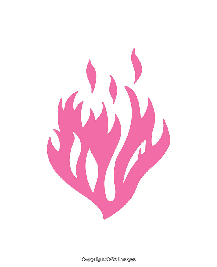 Pink Flame Icon Depicting Burning Symbol in Minimalistic Style