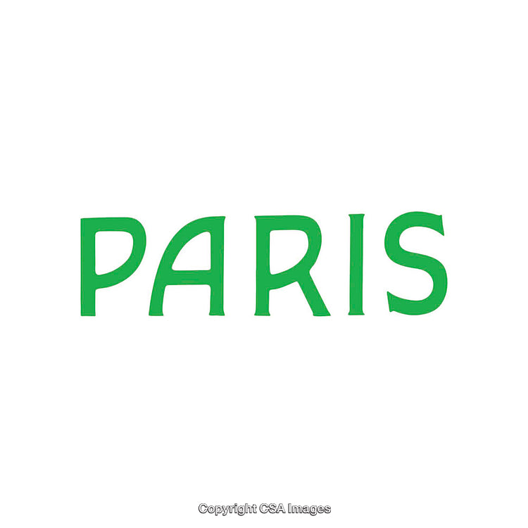Green Paris Text on White Background in Simple Design