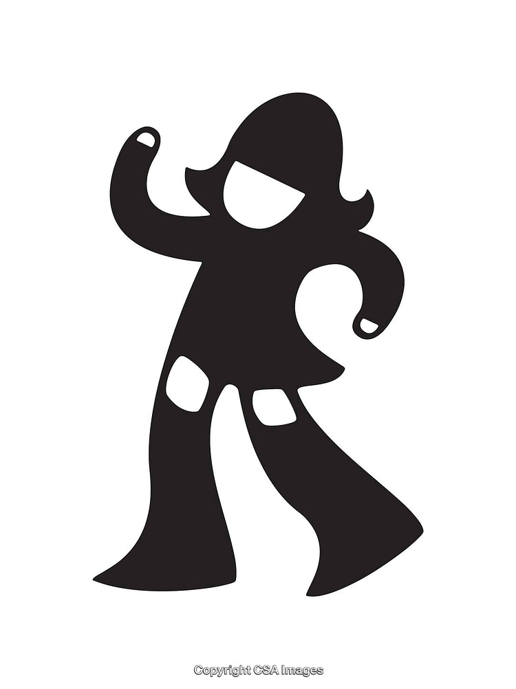 Stylized Black and White Icon of a Dancing Individual Depicting Joy