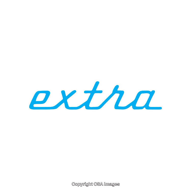 Minimalistic Blue Text Design Word Extra on White Background