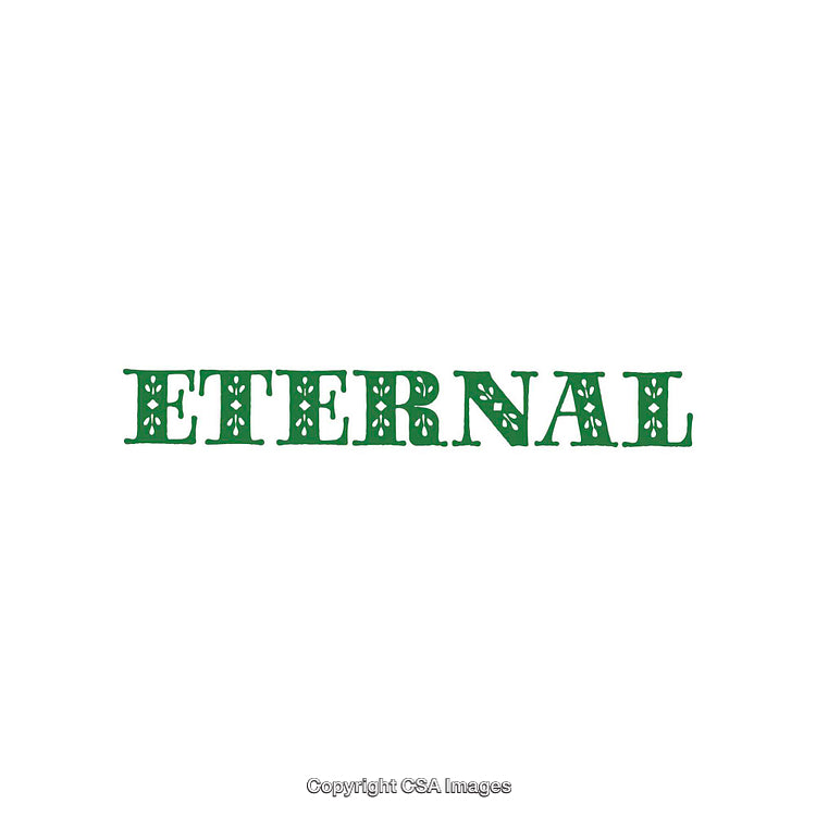 Green Stylized Text Displaying the Word 'Eternal' on White Background
