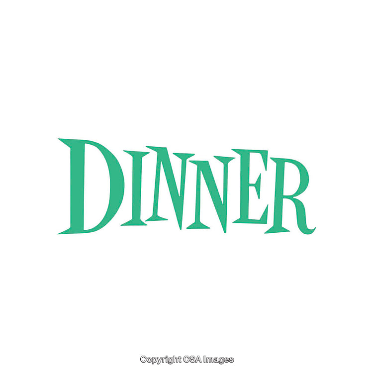 Typography Design Featuring the Word Dinner in Decorative Font