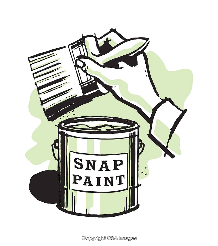 Hand Painting Using Brush and Paint Can Illustration