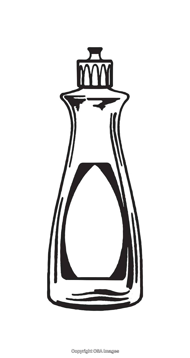Black and White Line Art of a Plastic Bottle Design