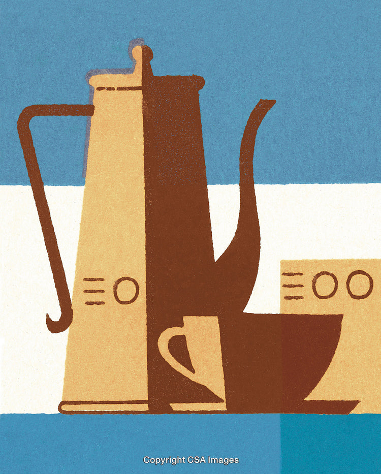 Coffee Cup and Coffee Pot