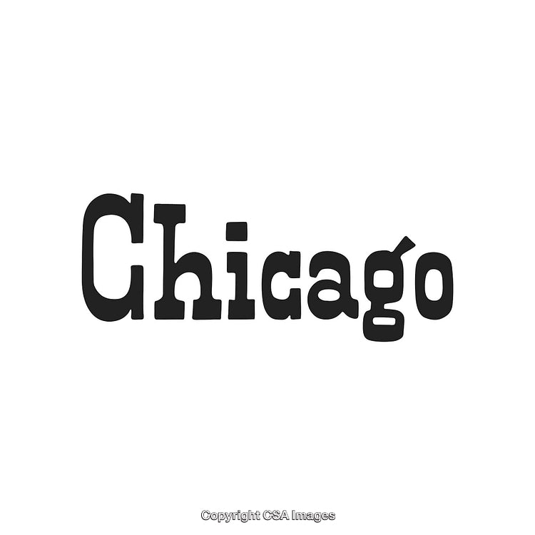Stylized Text Illustration Featuring the Word Chicago in Bold Letters