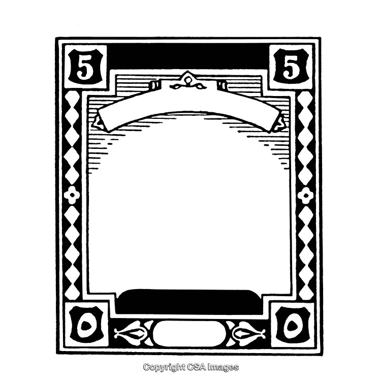 Vintage Ornamental Black And White Frame Design With Intricate Borders