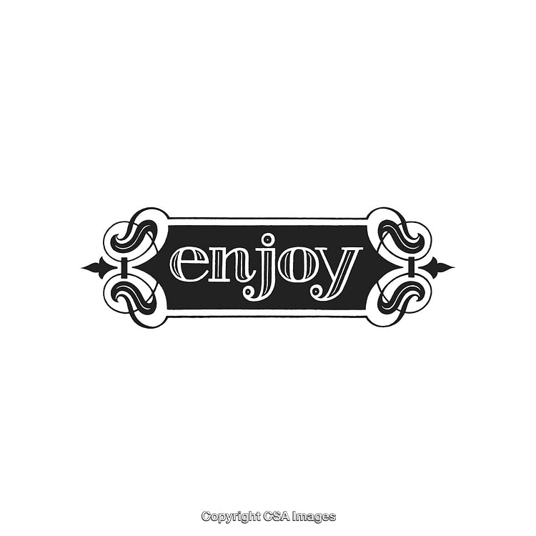 Elegant Typography Artwork of the Word 'Enjoy' with Decorative Design
