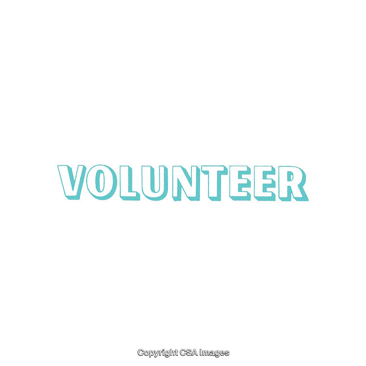 Motivational Graphic With the Word 'Volunteer' in Bold Letters