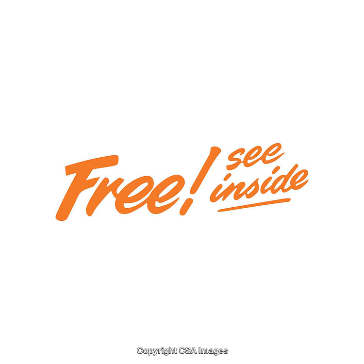 Promotional Text Display Highlighting a Special Free Offer in Bold Orange Lettering