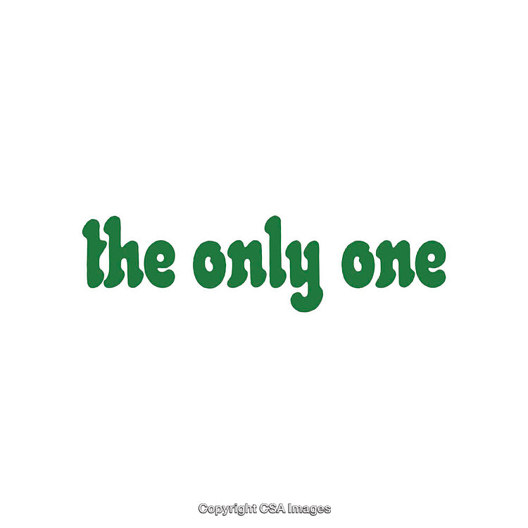 Green Text 'The Only One' on White Background