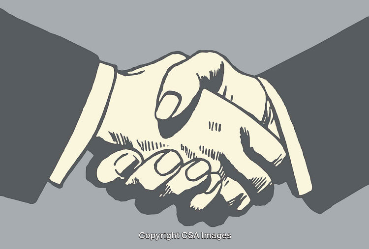 Business Handshake Illustration Symbolizing Agreement and Collaboration in Vector Art Style