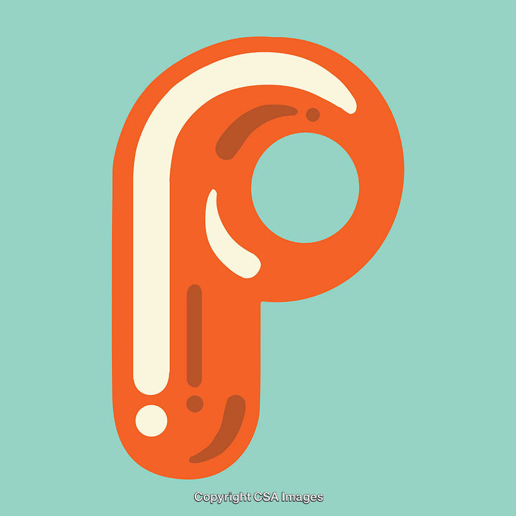 Modern Abstract Design Featuring the Letter 'P' with Bold Colors