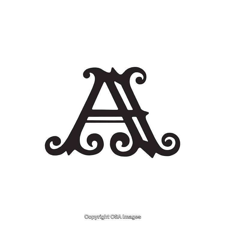 Ornate Letter A With Elegant Swirling Decorative Design