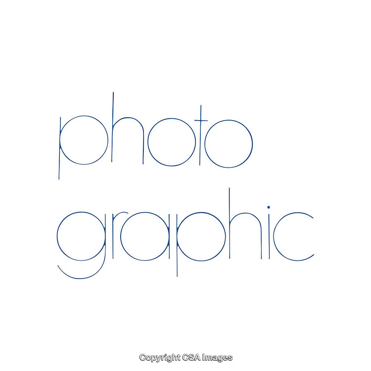 Minimalistic Typography Design with Thin Blue Lettering on a White Background